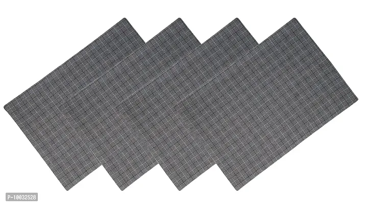 Oasis Home Collection Cotton Fused Mat - Grey White - 4 Pcs Pack