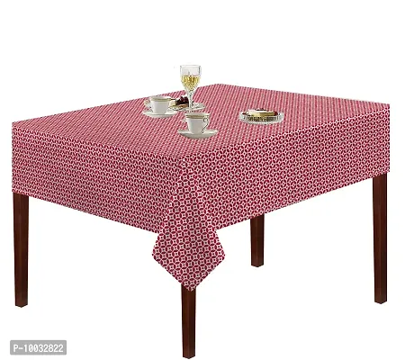 Oasis Home Collecton Cotton Print Table Cloth - Red Geo - 8 Seater