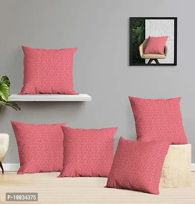 Oasis Home Collection Cotton Printed Cushion Cover (40X40 cm) - Pack of 5 (RED)