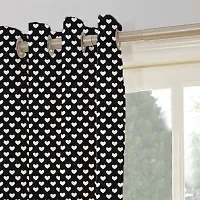 Oasis Home Collection 100% Cotton Printed Window 5 Feet Eyelet Curtain - Black Heart (Pack of 1)-thumb2