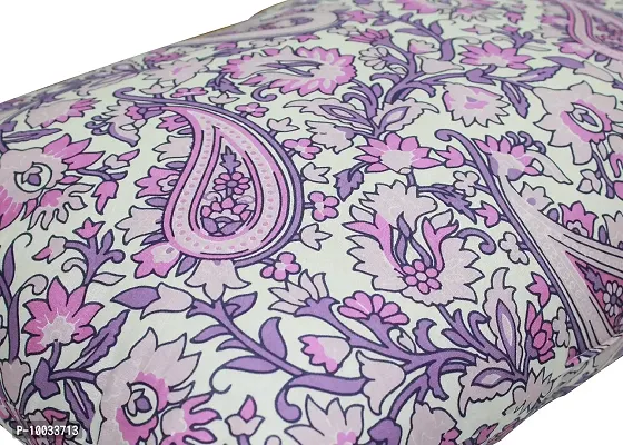 Oasis Home Collection 100 % Cotton Elegant Printed Bed Pillows Filled Polyester- Lavender Print Paisley - Pack of 2-thumb2