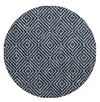 Oasis Home Collection Cotton YD Chair Cushion - Geometric - Blue Diamond-thumb1