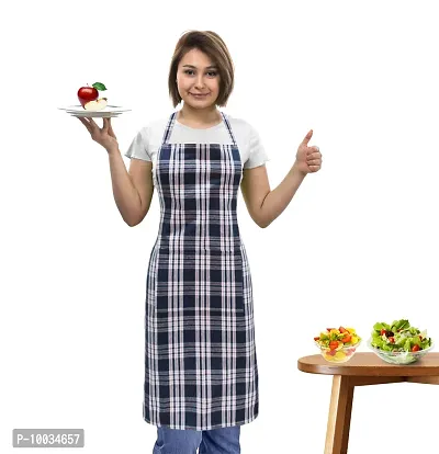 Oasis 100% Cotton Woven Big Checkerd Kitchen Aprons(Pack of 1)(Size:80*65 CM)-thumb0