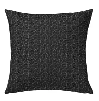 Oasis Home Collection Cotton Printed Cushion Cover (40X40 cm) - Pack of 5 (Black)-thumb1