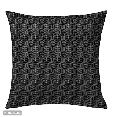 Oasis Home Collection Cotton Printed Cushion Cover (40X40 cm) - Pack of 5 (Black)-thumb2