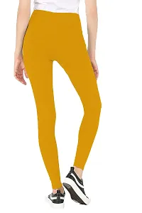 Oasis Home Collection Ultra Soft Stretchable Solid Color Cotton Ankle Fit Leggings Yellow-thumb1