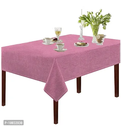 Oasis Home Collection Cotton 2 Seater Table Cloth - Pink Chambray ( Pack of 1)-thumb0