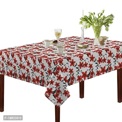 Oasis Home Collection Cotton Print Table Cloth - Red Flower - 4 Seater (Pack of 1)