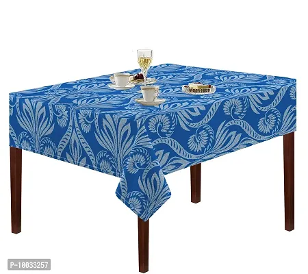 Oasis Home Collection Cotton YD Jacquard 4 Seater Table Cloth - Blue Big Floral (Pack of 1)