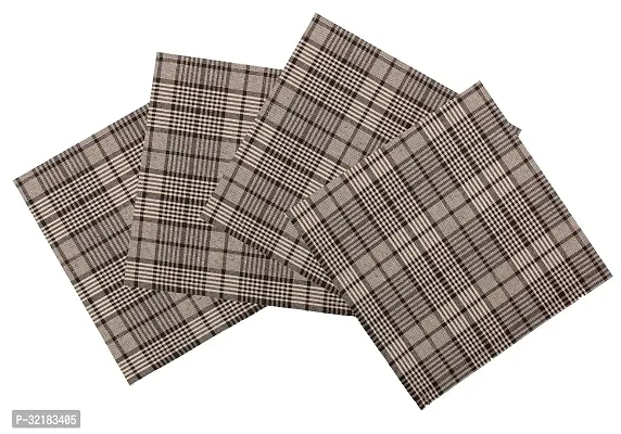 Oasis Home Collection Premium Qaulity Cotton Yarn Dyed Napkins - Brown Mini Check (Pack of 4) Size 16 in x 16 in-thumb0