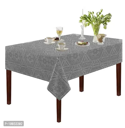 Oasis Home Collection Cotton YD Jacquard 4 Seater Table Cloth - Grey Chocolate Victor(Pack of 1)