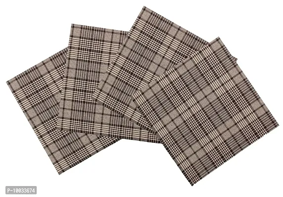 Oasis Home Collection Premium Qaulity Cotton Yarn Dyed Napkins - Brown Mini Check (Pack of 4)