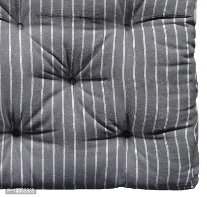 Oasis Home Collection Cotton Shell Filled with Natural Cotton YD Floor Cushion - (Z Grey Stripe , 40 X 40 cm)-thumb2