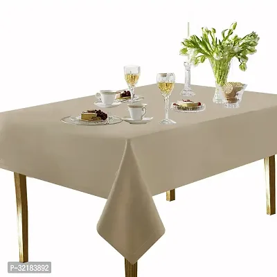 Essential Beige Cotton Solid Table Cloth - 2 Seater Size Free Size-thumb0