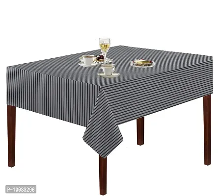 Oasis Home Collection Cotton YD Table Cloth - Grey Stripe - 8 Seater (Pack of 1)