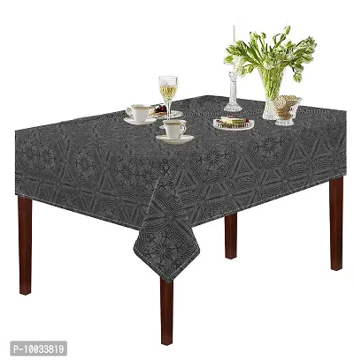 Oasis Home Collection Cotton YD Jacquard 6 Seater Table Cloth - Black Chocolate Victor(Pack of 1)-thumb0