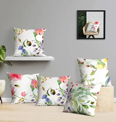 Oasis Home Collection Cotton Printed Cushion Cover ( 40X40 cm ) - Pack of 5