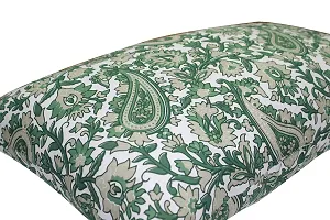 Oasis Home Collection 100 % Cotton Elegant Printed Bed Pillows Filled Polyester- Green Print Paisley - Pack of 2-thumb1