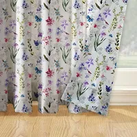 Oasis Home Collection Cotton Floral Grommet Door Curtains With Tie Back, 4.5 X 9 Feet, Multicolour, Pack of 1, Grommets-thumb2