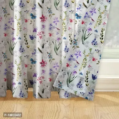 Oasis Home Collection Cotton Floral Grommet Door Curtains With Tie Back, 4.5 X 9 Feet, Multicolour, Pack of 1, Grommets-thumb3