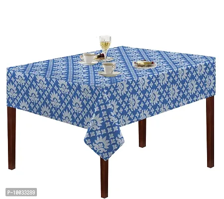 Oasis Home Collection Cotton YD Jacquard 4 Seater Table Cloth - Blue Damask (Pack of 1)