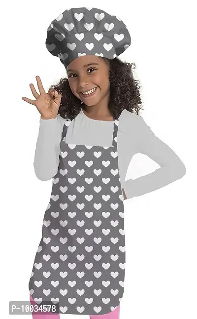 Oasis Home Collection Cotton Printed Unisex Kids Apron & Chef Cap - Pack of 1