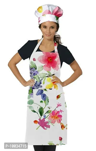 Oasis Home Collection cotton Printed Kitchen Apron with Chef Cap