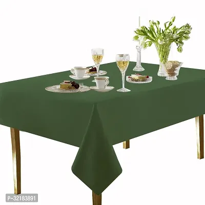 Essential Green Cotton Solid Table Cloth - 2 Seater Size Free Size-thumb0