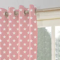 Oasis Home Collection Cotton Printed Window Eyelet Curtain (Pink Small Star, 4.5 X 5 ft)-thumb2