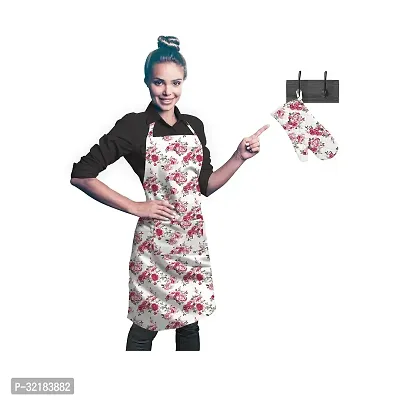 Stylish Back Pull Apron for Kitchen with Gloves-thumb0