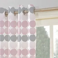 Oasis Home Cotton Printed 9 Ft Eyelet Door Curtain - Pink Coin (Pack of 1)-thumb2