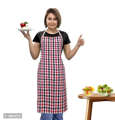 Oasis 100% Cotton Woven Big Checkerd Kitchen Aprons(Pack of 1)(Size:80*65 CM)-thumb0