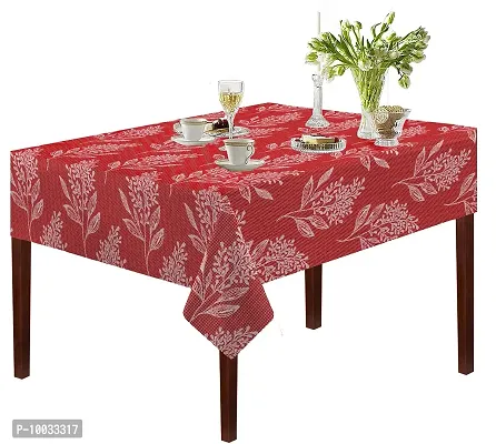 Oasis Home Collection Cotton YD Jacquard 4 Seater Table Cloth - Red Flower (Pack of 1)