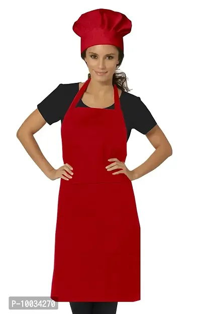 Oasis Home Collection Cotton splendiferous Apron with Chef Cap ( Apron 1 + Chef Cap 1 ) - Pack of 1