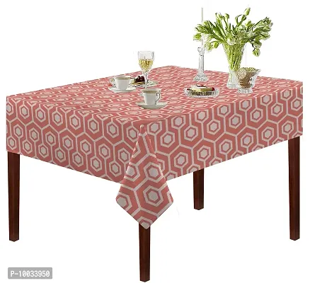 Oasis Home Collection Cotton YD Jacquard Table Cloth - Red Geo- 4 Seater (Pack of 1)