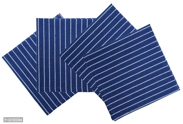 Oasis Home Collection Premium Qaulity Cotton Yarn Dyed Napkins - Z Blue Stripe (Pack of 4) Size 16 in x 16 in-thumb0