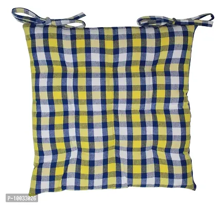 Oasis Home Collection Cotton YD Chair Cushion - Yellow & Blue