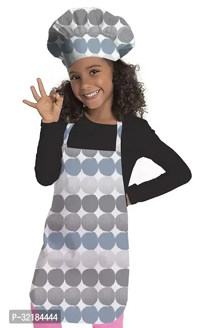 Stylish Cotton Printed Unisex Kids Apron with Chef Cap