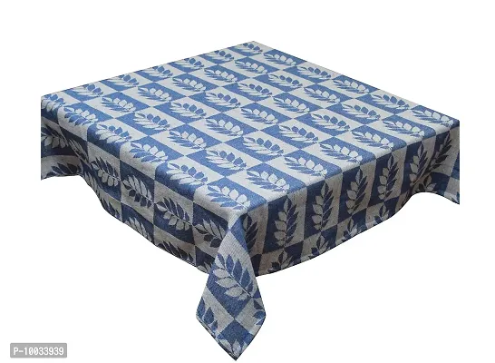 Oasis Home Collection Cotton YD Jacquard Table Cloth - Blue Small Leaf- 4 Seater (Pack of 1)