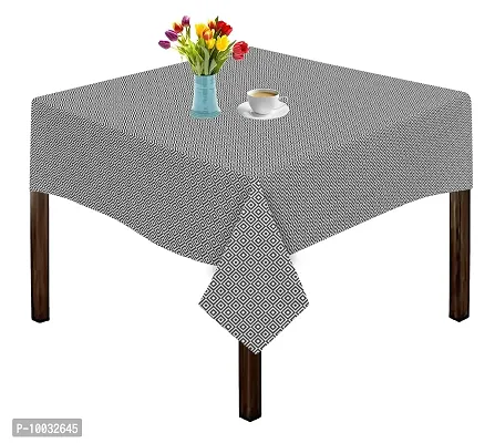 Oasis Home Collection Cotton Printed Table Cloth - Grey Diamond - 2 Seater ( Pack of - 1 )