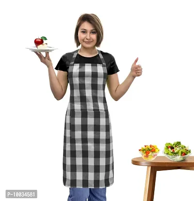Oasis 100% Cotton Woven Checkerd Kitchen Aprons(Pack of 1)(Size:80*65 CM)