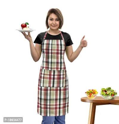 Oasis 100% Cotton Woven Big Checkerd Kitchen Aprons(Pack of 1)(Size:80*65 CM)