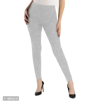 Oasis Home Collection Ultra Soft Stretchable Solid Color Cotton Ankle Fit Leggings Grey