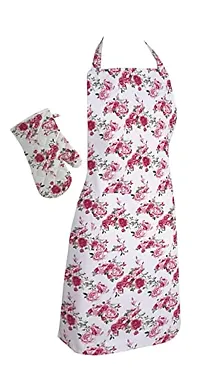 Oasis Home Collection Cotton Kitchen Linen Set ( Apron, Glove ) - T.Rose-thumb1