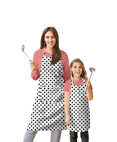 Oasis Home Collection Cotton Printed Parent and Kid Apron Combo set ( 1 Parent Apron, 1 Kid Apron) - Pack of 1