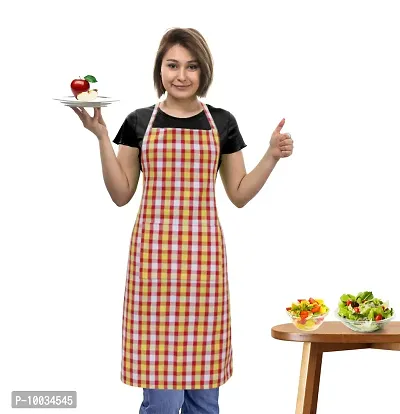 Oasis 100% Cotton Woven Checkerd Kitchen Aprons(Pack of 1)(Size:80*65 CM)