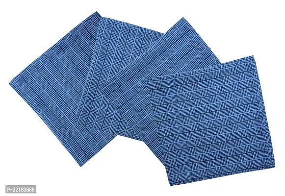 Blue Cotton Table Napkins (Pack Of 4) Size Free Size-thumb0