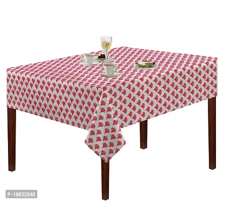 Oasis Home Collecton Cotton Print Table Cloth - Red Lattice - 8 Seater