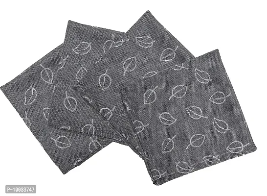 Oasis Home Collection Premium Qaulity Cotton Yarn Dyed Napkins -Grey Jacquard (Pack of 4)