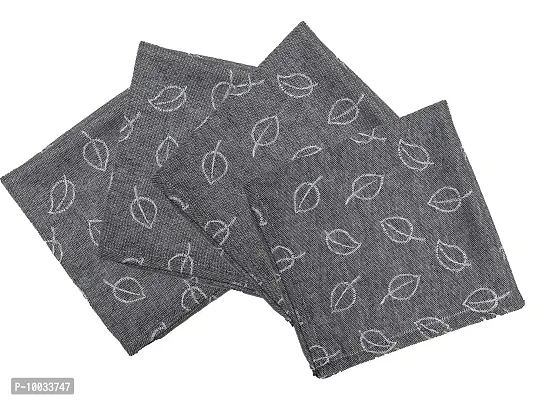 Oasis Home Collection Premium Qaulity Cotton Yarn Dyed Napkins -Grey Jacquard (Pack of 4)-thumb0